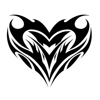 Winged Tribal Heart Design Water Transfer Temporary Tattoo(fake Tattoo) Stickers NO.11312